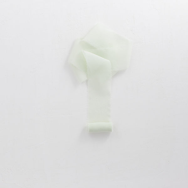 SFUMATO LATTE E MENTA - Natural silk ribbon